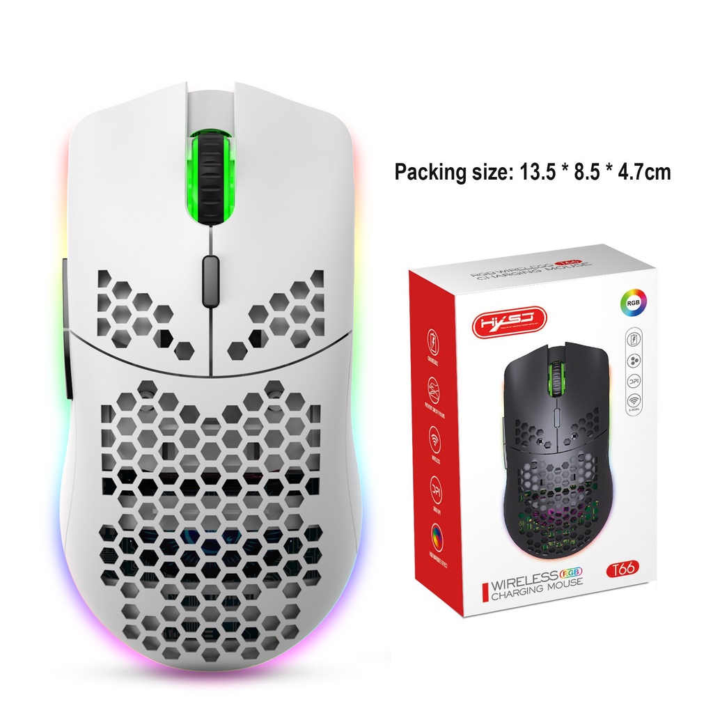 CROSS ZEBRA T66 Gaming Maus - BT/2.4G/Drahtlos, Honeycomb Design, RGB, 3600 DPI