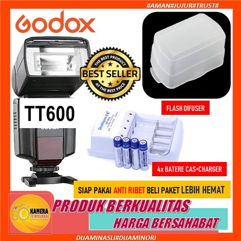 Godox Speedlite TT600 2.4G Flash with GP Rechargeable Batteries