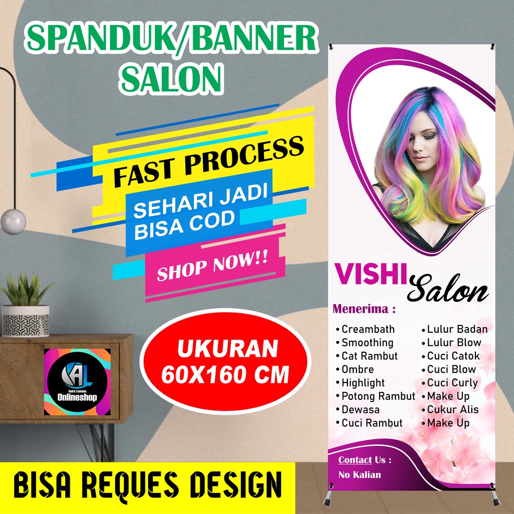 Jual Spanduk, Banner Berdiri Salon (Model B) | Shopee Indonesia