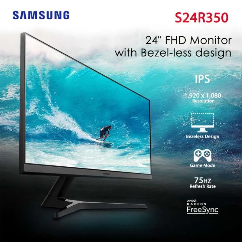 Jual Monitor 24in LED Samsung S24R350 24 Inch IPS 75hz HDMI VGA ...