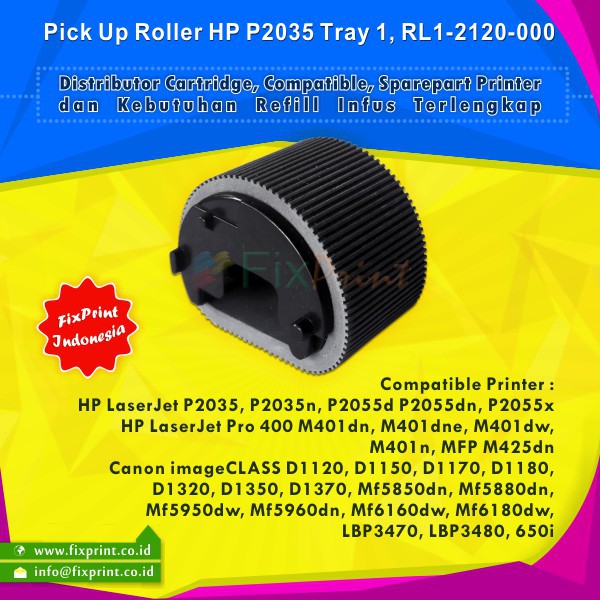 Jual Pick Up Roller HP LaserJet P2035 Tray 1, RL12120000 HP LaserJet