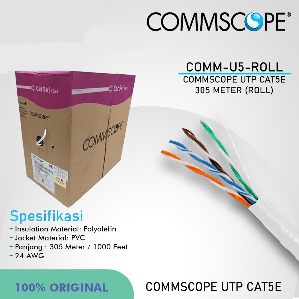 Jual Kabel LAN Commscope AMP CAT5E BOX 1000Feet/305m White Shopee