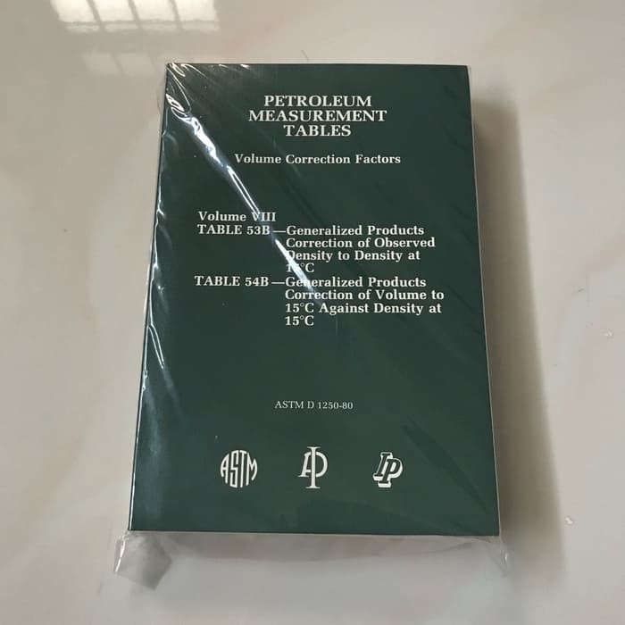 Jual Buku ASTM Petroleum Measurement Tables Volume VIII Volume