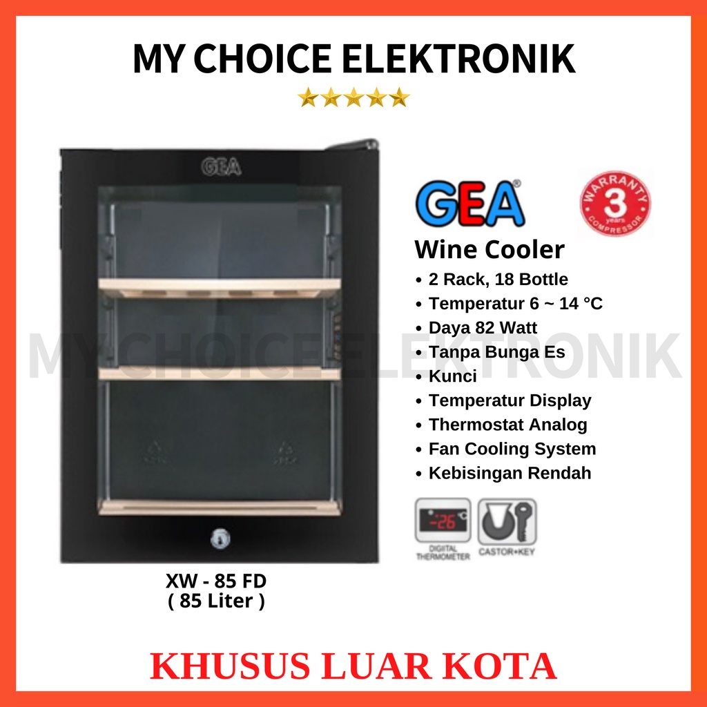 Jual GEA Wine Cooler XW85FD Wine Cellar XW 85 FD + packing kayu