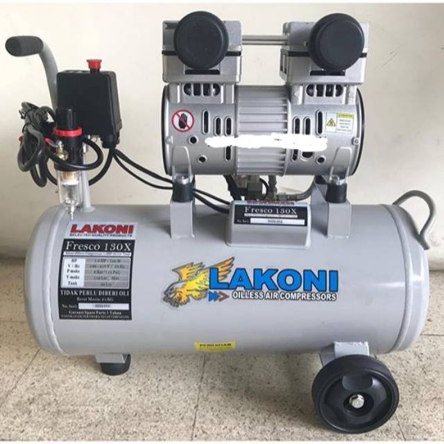 Jual Lakoni Kompresor Angin Oilless Fresco 130X 1HP tanpa oli silent ...