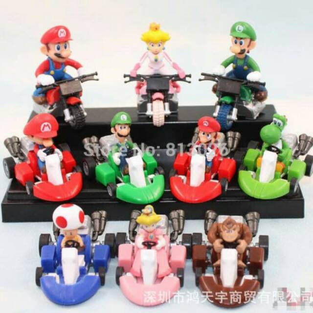 Jual Super Mario Bross Mario Kart Pull Back Car Figures Pvc Luigi Mario Shopee Indonesia 7489