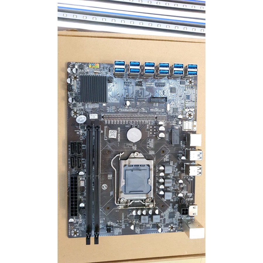 Jual MINING MOTHERBOARD BTC B250C 12 SLOT USB RISER - STABIL & HEMAT ...