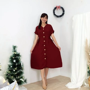 Dress Casual Trivia Dress Andin Busui Friendly Dress Full Kancing Aktif