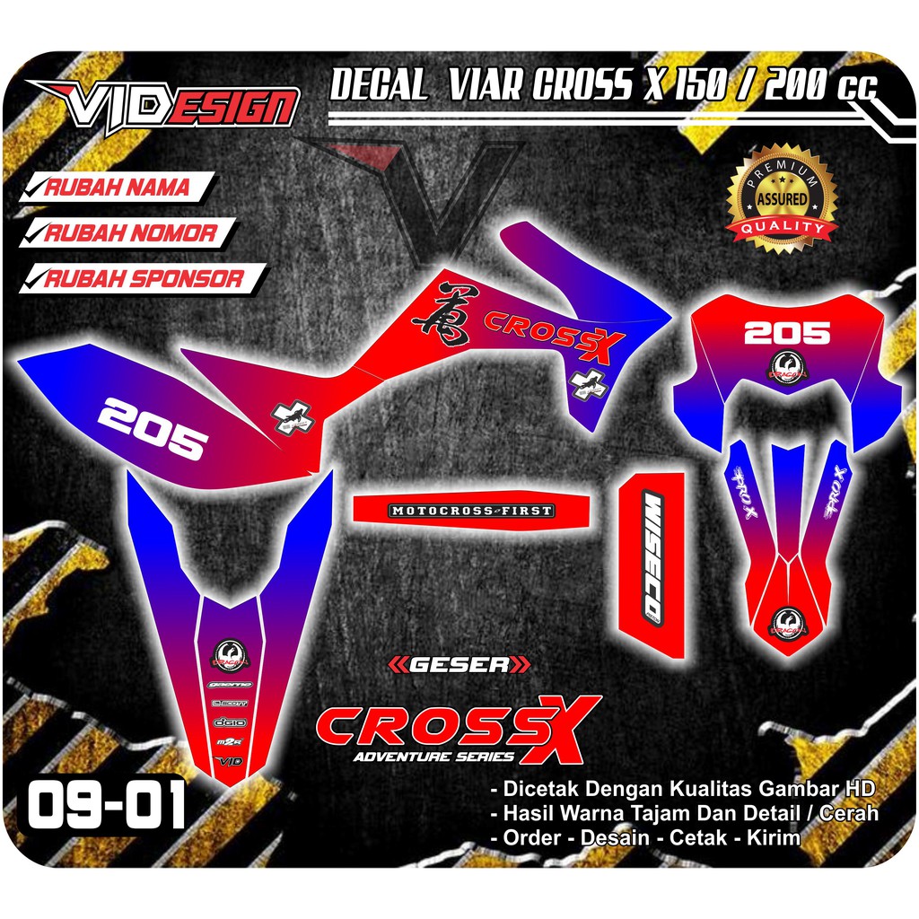 Jual Decal VIAR CROSS X 150 CC / Sticker striping CROSS KEREN | Shopee ...
