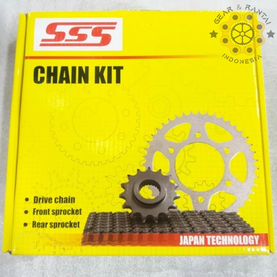 Jual SSS Chain Kit Honda GL Pro Max MP Gear Set Depan Belakang Rantai ...