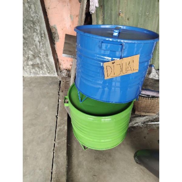 Jual Knp Drum Besi 100 Liter Tong Sampah Tempat Pembakaran Sampah Instant Kurir Shopee 0454