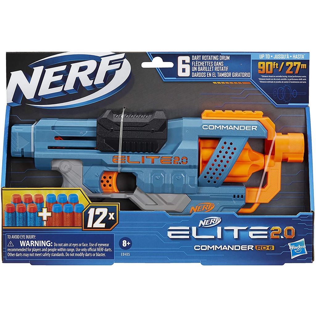 Jual NERF ELITE 2.0 COMMANDER RD6 DISRUPTOR RD-6 12 DARTS STRONGARM ORI ...