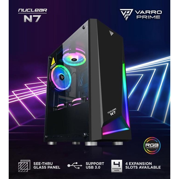Jual Casing Casing Gaming Varro Prime Nuclear N7 Front Fanel Rgb ...