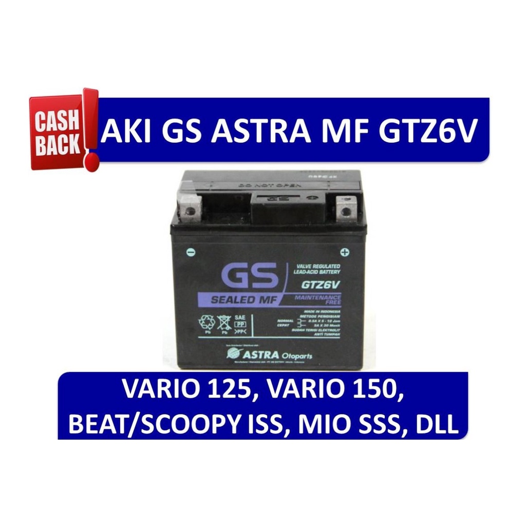 Jual Aki Gs Astra Mf Gtz V Gtz V Untuk Motor Honda Pcx Honda Pcx Honda Vario