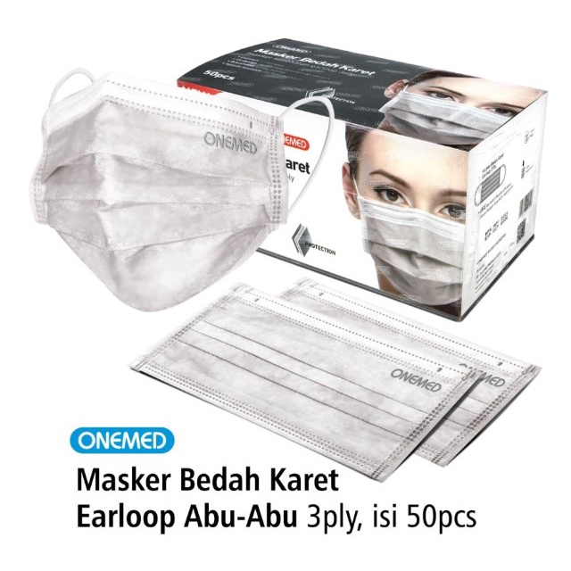Jual MASKER ONEMED ABU-ABU | MASKER ONE MED| MASKER MEDIS ABU-ABU ...