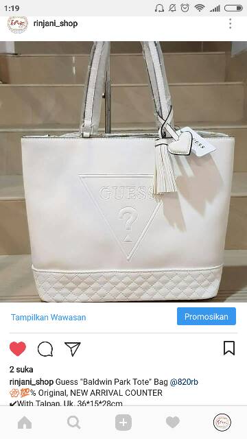 Guess baldwin park tote bag on sale