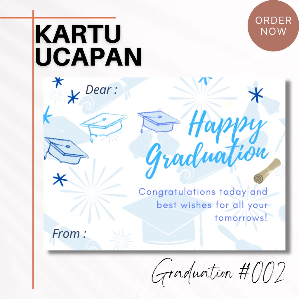 Jual #002 5X7 CM KARTU UCAPAN GRADUATION/KARTU WISUDA ART CARTON ...