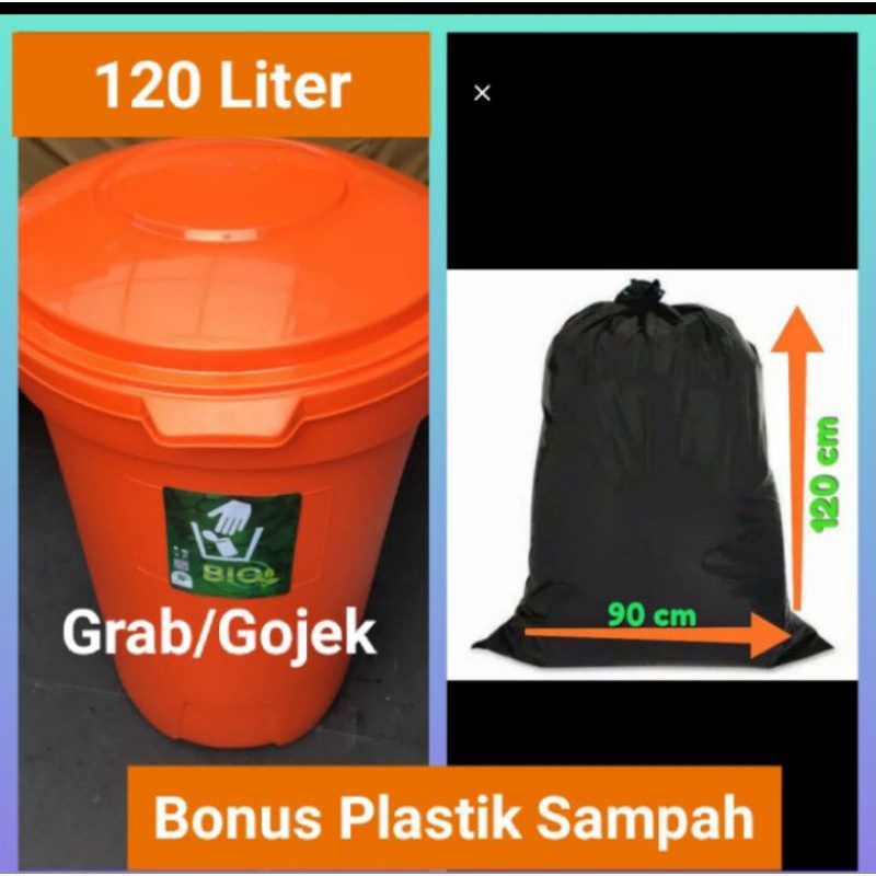 Jual Tempat Sampah Roda Dustbin Bulat Roda Bio 120 Liter Green Leaf