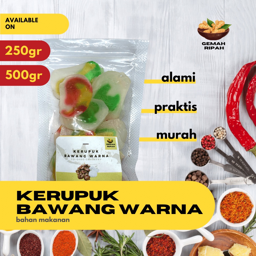 Jual Kerupuk Bawang Warna Kering Gram Gram Kgkerupuk Mentah Warna Bawang Putih Premium