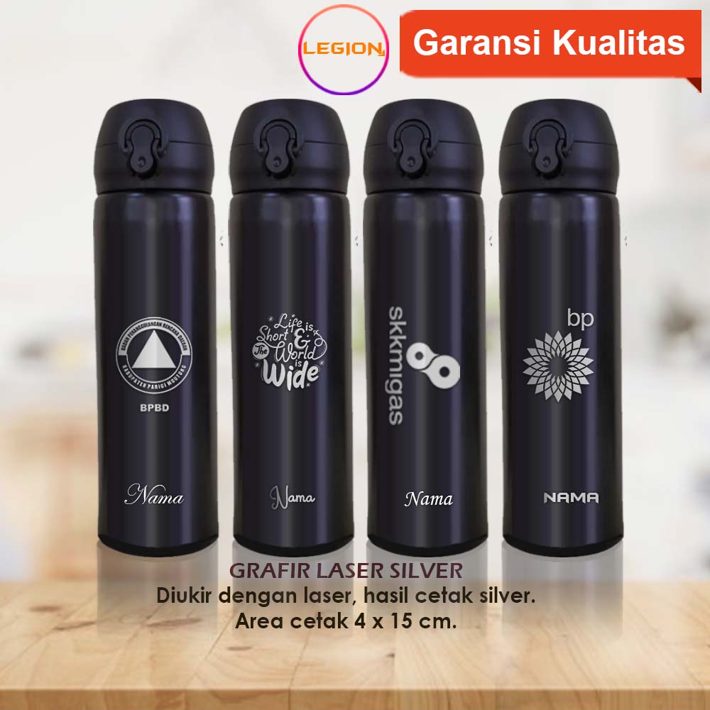 Jual Tumbler Custom Nama Logo Niagara Dengan Cetak Grafir Silver Untuk