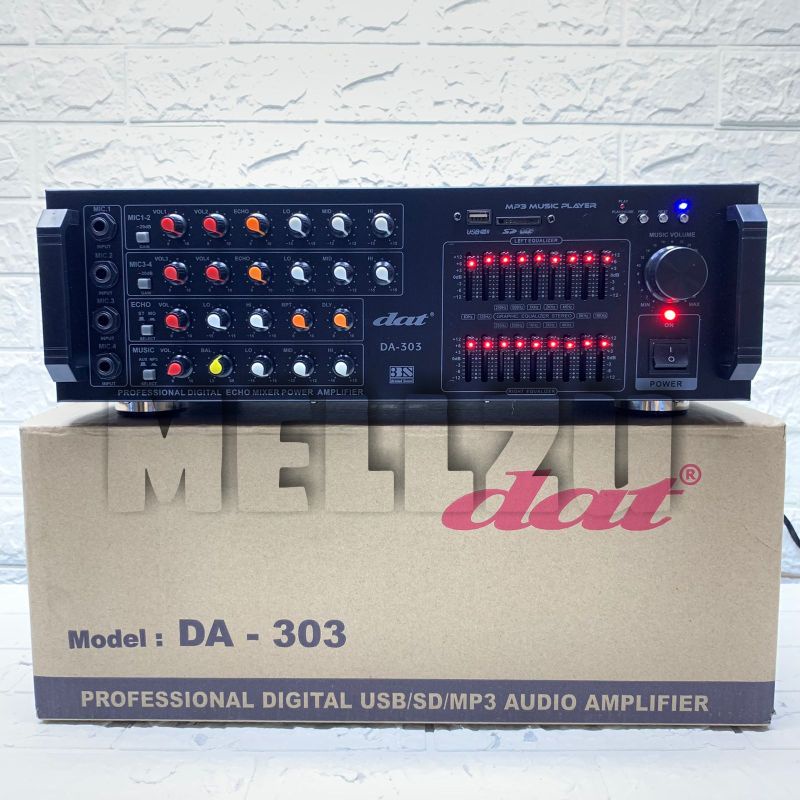 Jual Amplifier Karaoke DAT DA 303 Original Bluetooth - SD Card | Shopee ...