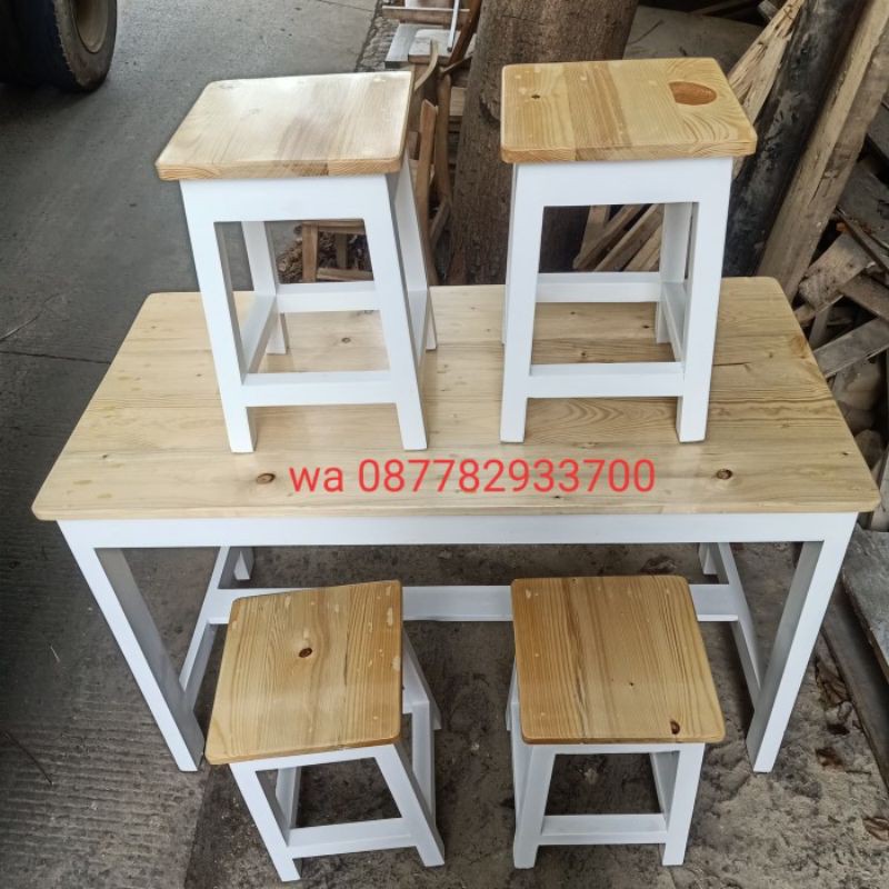 Jual meja makan murah / meja lestoran / meja cafe jati Belanda ( 1 meja ...