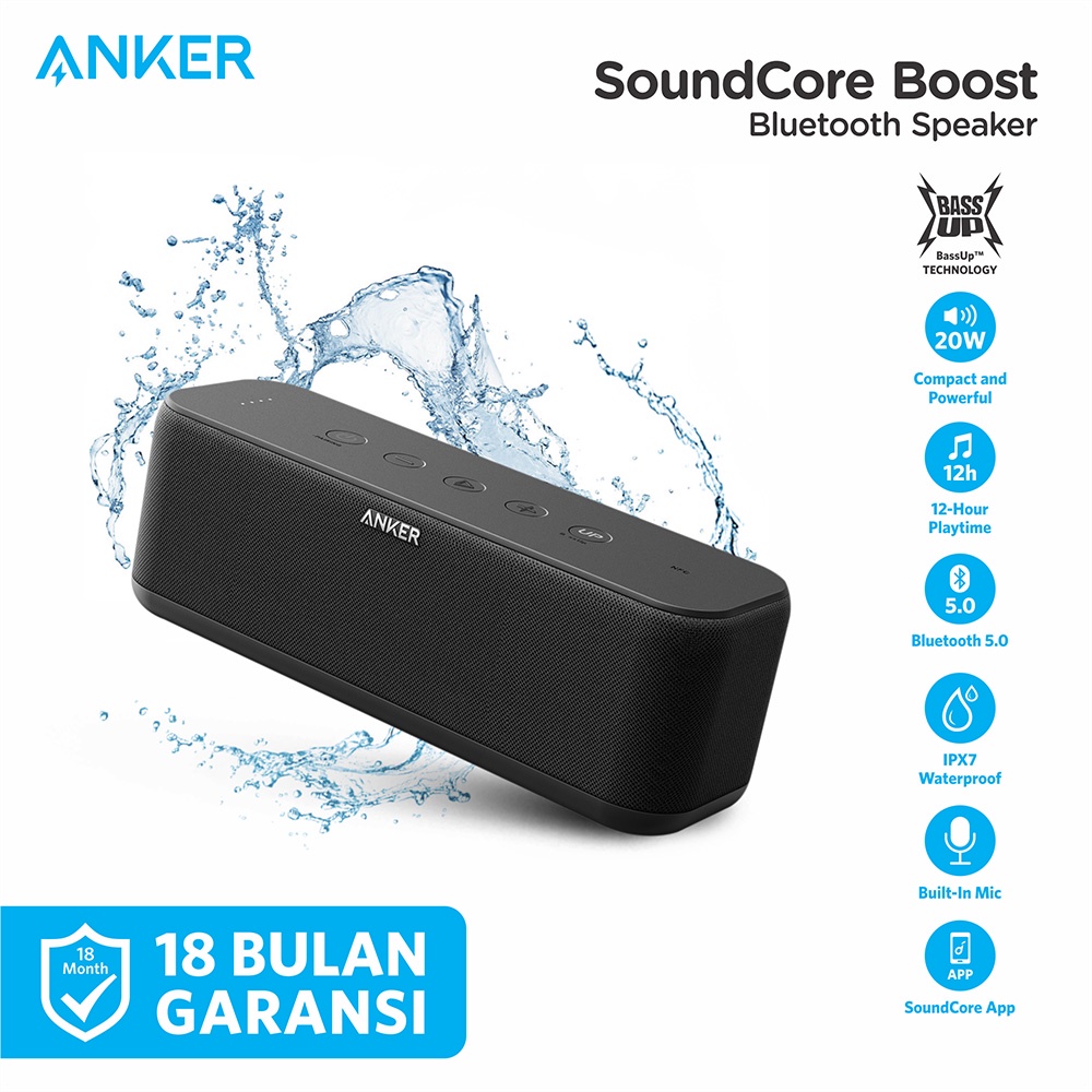 Jual ANKER Soundcore Boost IPX7 Bluetooth Speaker A3145 Upgraded(Alt