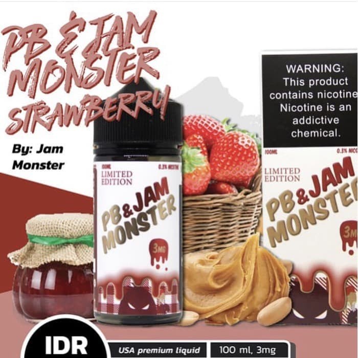 Jual _PROMO_LIQUID_PB&JAM MONSTER_LIMITED EDITION_STRAWBERRY_100ML ...