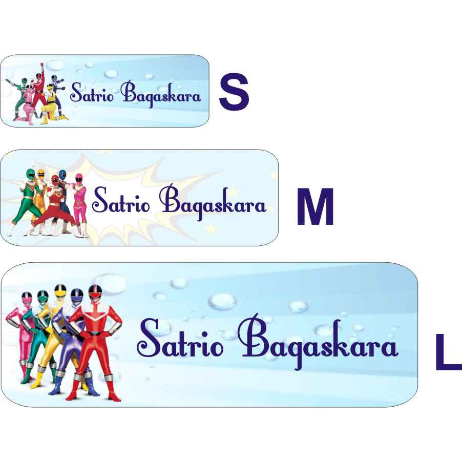 Jual STIKER LABEL NAMA WATERPROOF BASIC POWER RANGER | Shopee Indonesia