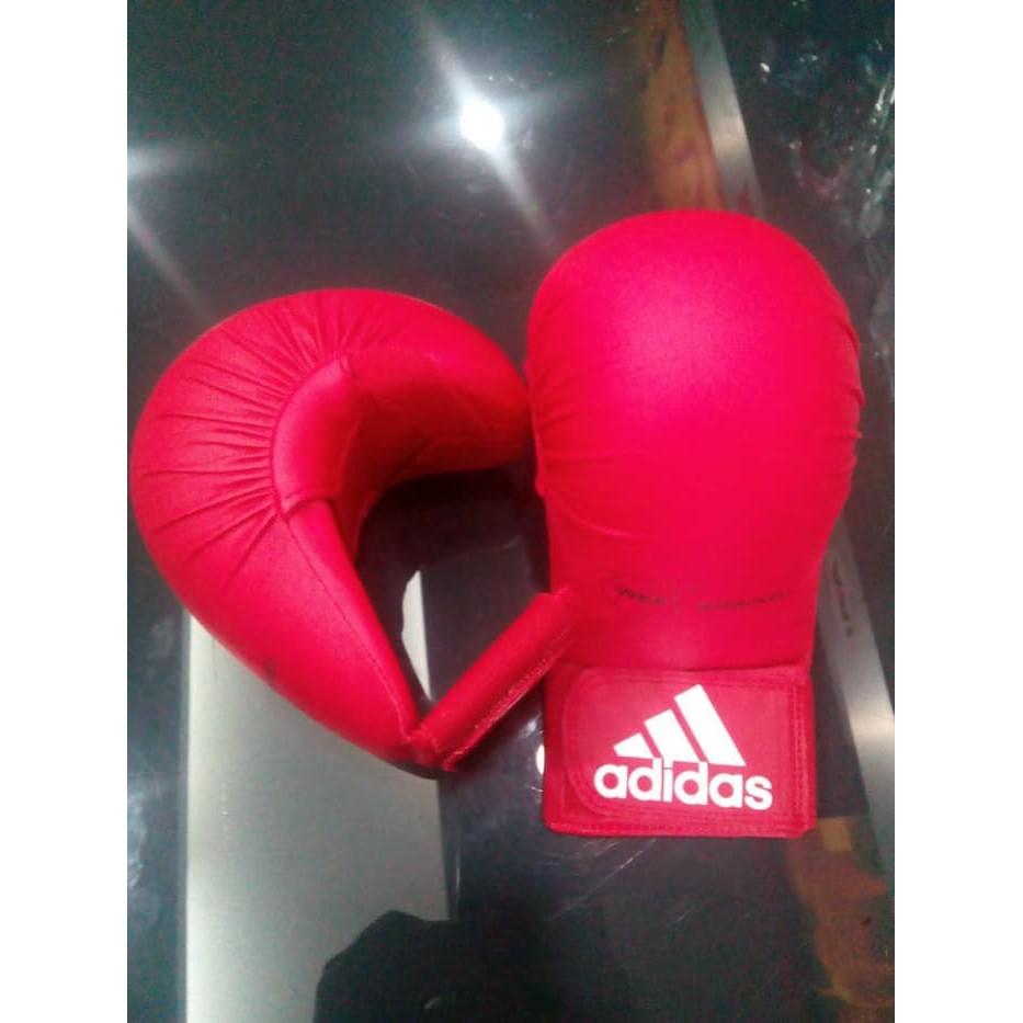 Hand Protector Pelindung Sarung Tangan Karate Adidas Red