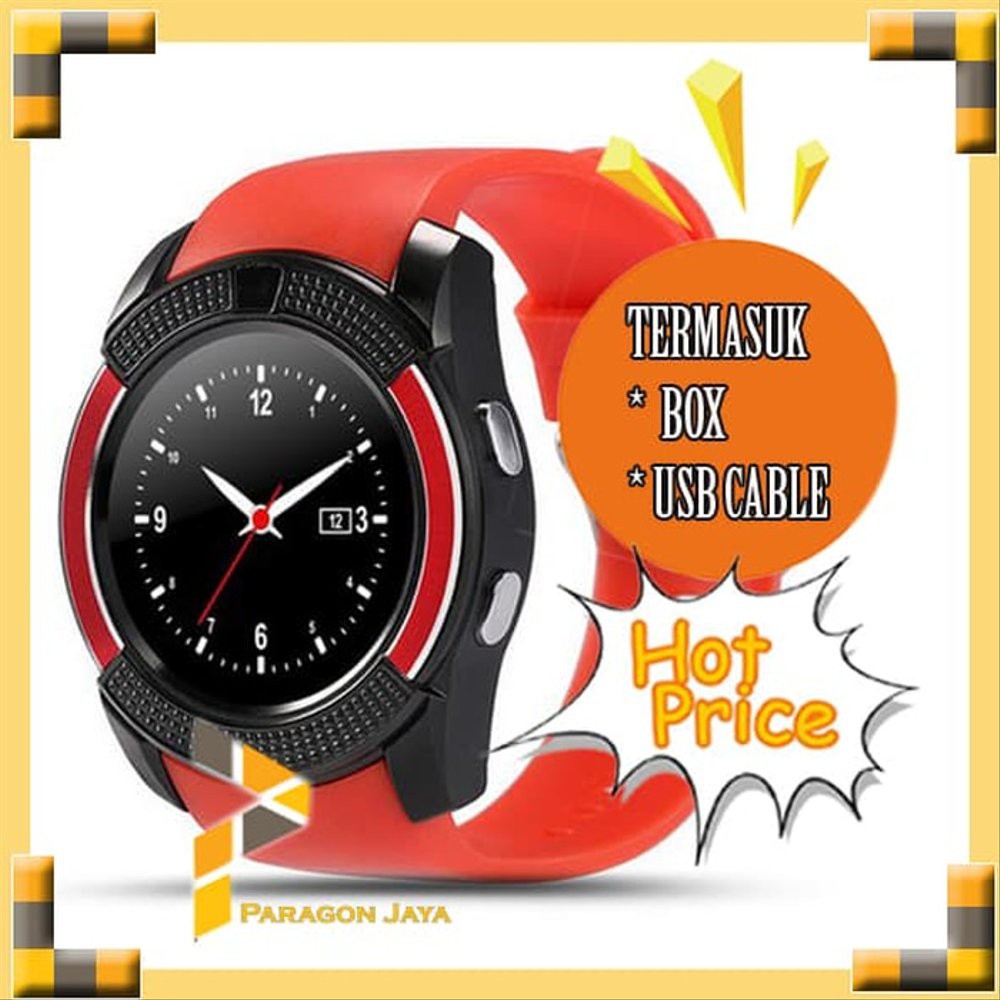 Jual Smartwatch Smart Watch Jam Tangan Pintar V8 Bluetooth Sim Card ...