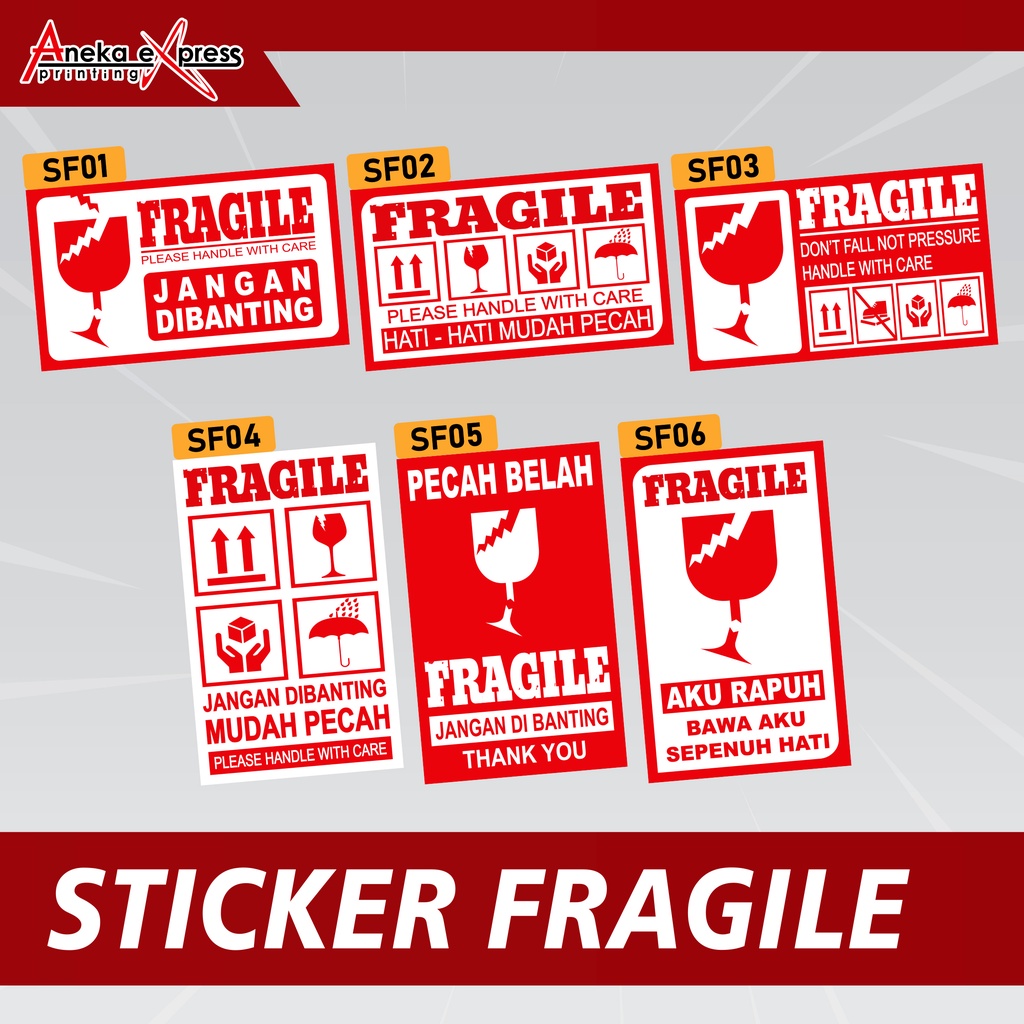 Jual Sticker Fragile Murah Stiker Pecah Belah Kemasan Olshop Label