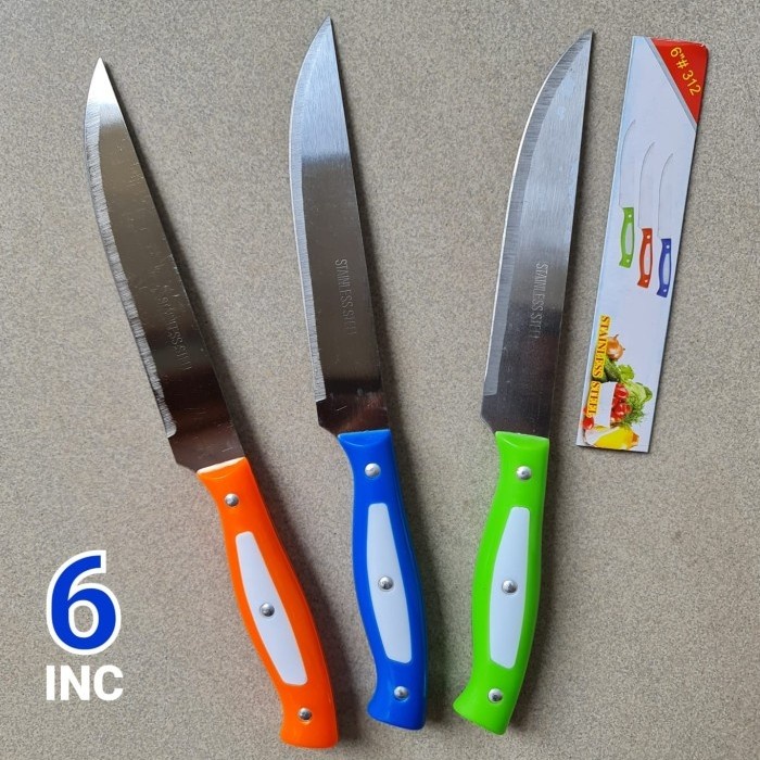 Jual PISAU DAPUR GAGANG PLASTIK PVC 5INCH | Shopee Indonesia