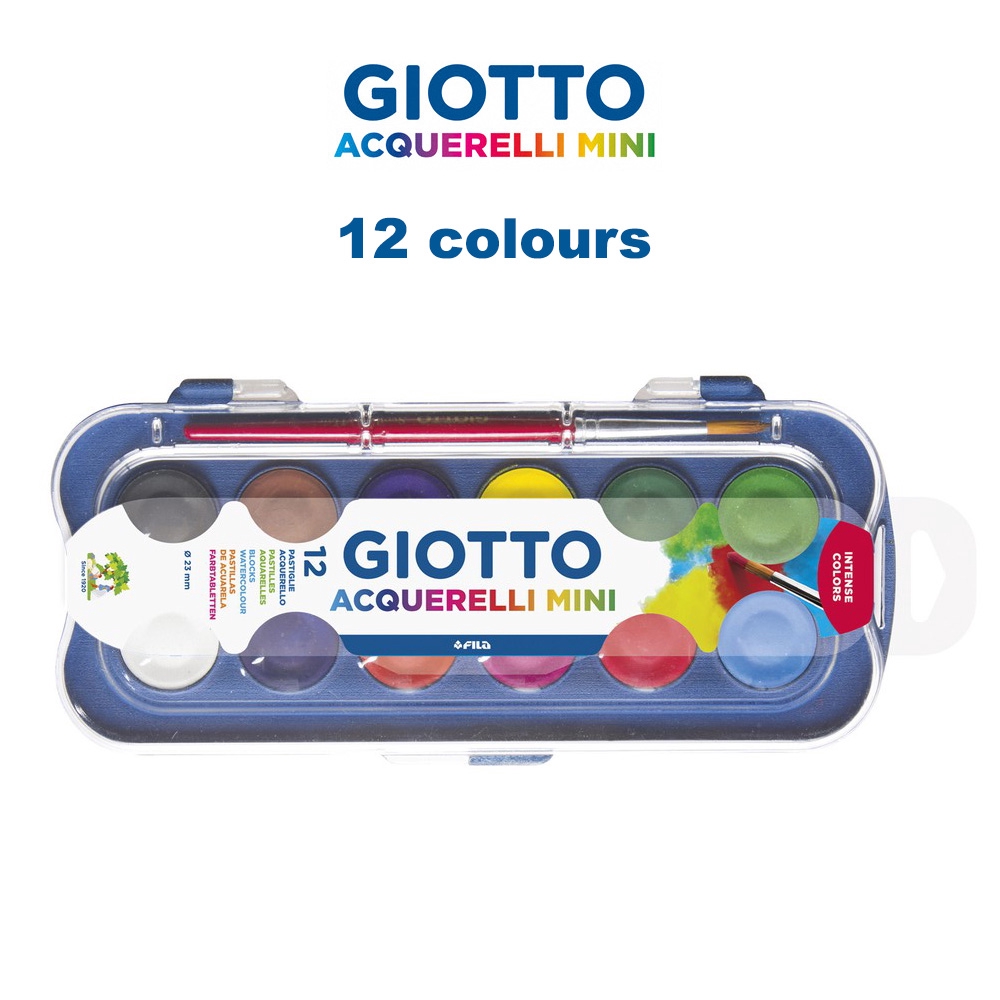 Giotto Watercoolour Cake Acquerelli Mini 12 Color Set