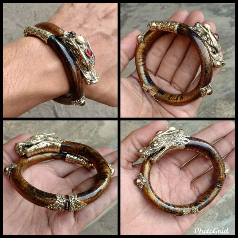 Jual Gelang Akar Bahar Asli Tali Arus Emas Variasi Alpaka Naga Shopee