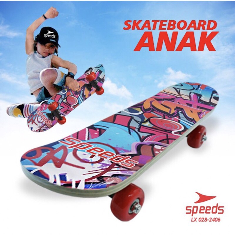 Jual Mainan skateboard full set anak2 kids kayu kanada papan roda pvc ...