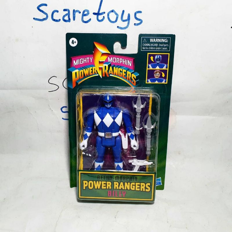Jual Hasbro Retro Morphin flip Power Rangers mighty morphin blue ranger ...