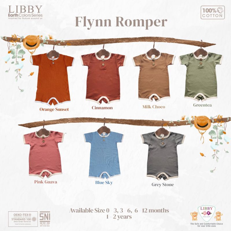 Jual Libby Indonesia Baju Kodok Segiempat Flynn Romper Polos