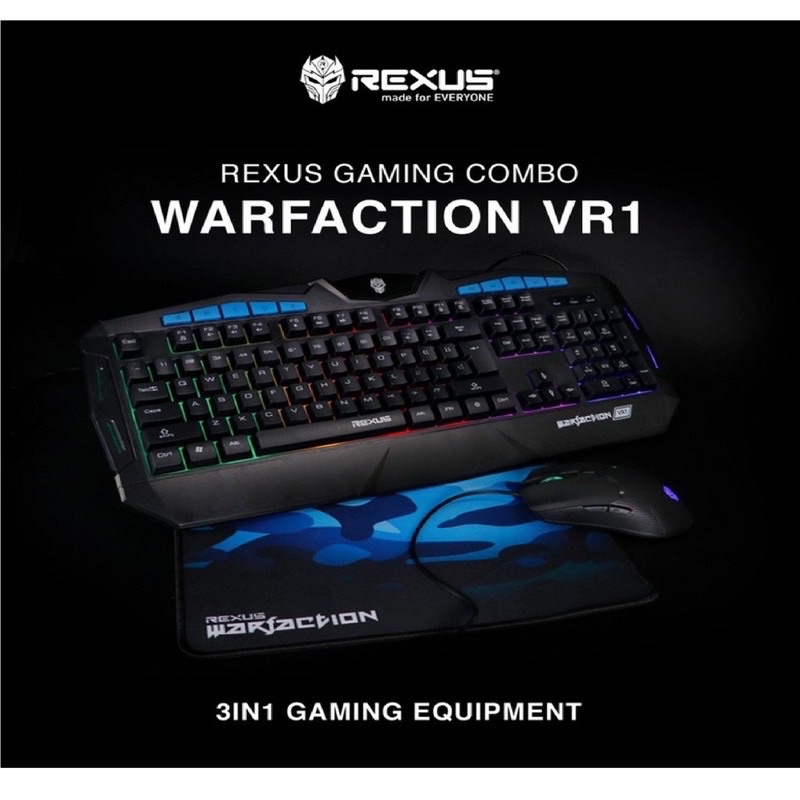 Jual Keyboard Mouse Gaming Rexus Warfaction VR1 Combo ORIGINAL | Shopee ...