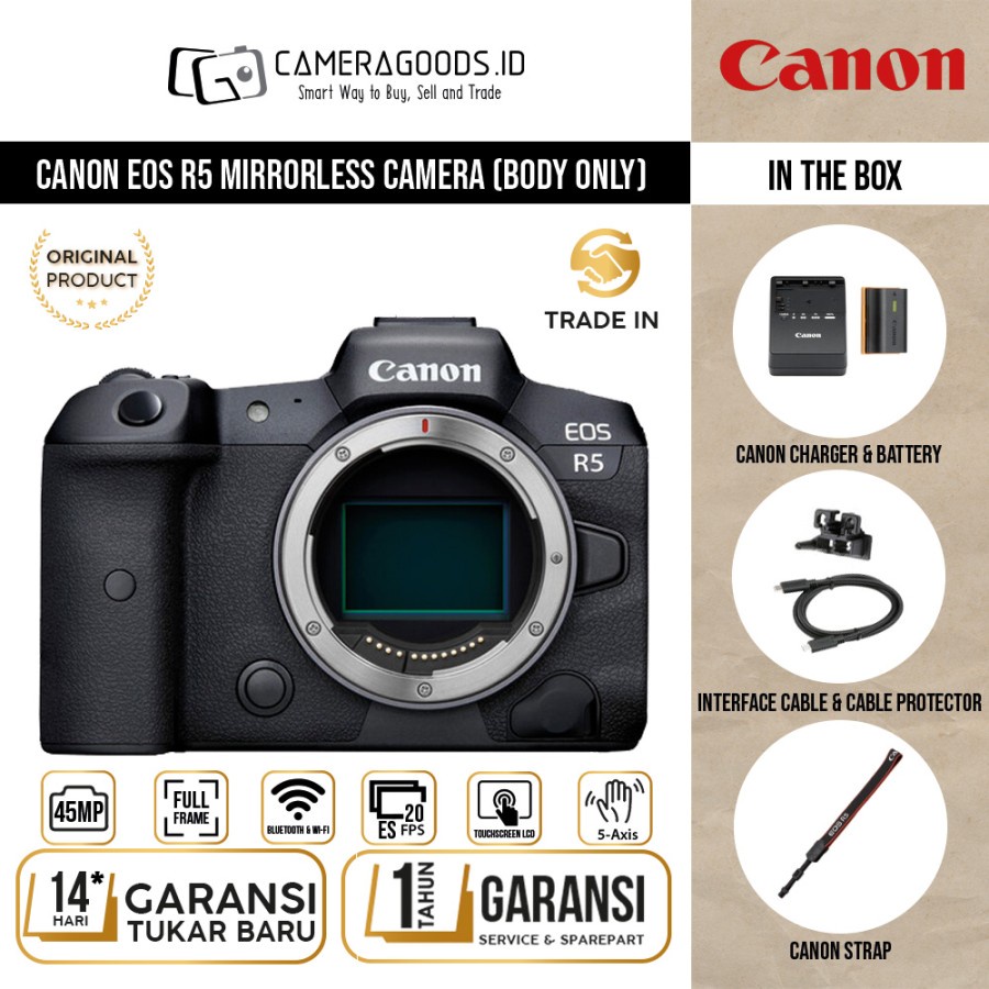 Jual Canon EOS R5 Mirrorless Digital Camera (Body Only) | Shopee Indonesia