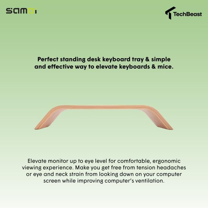 Jual Samdi Bamboo Monitor Stand for Macbook / Laptop / PC Shopee