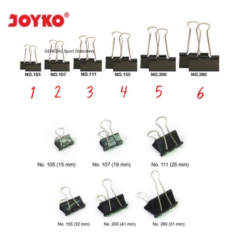 Jual Binder Clip Joyko 105 107 111 155 200 260 Shopee Indonesia