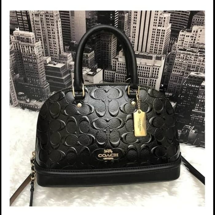 Coach mini best sale sierra embossed black