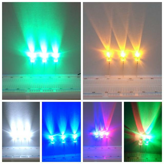 Jual 10pcs LED 3mm Warna Merah / Kuning / Hijau / Biru / Putih | Shopee ...