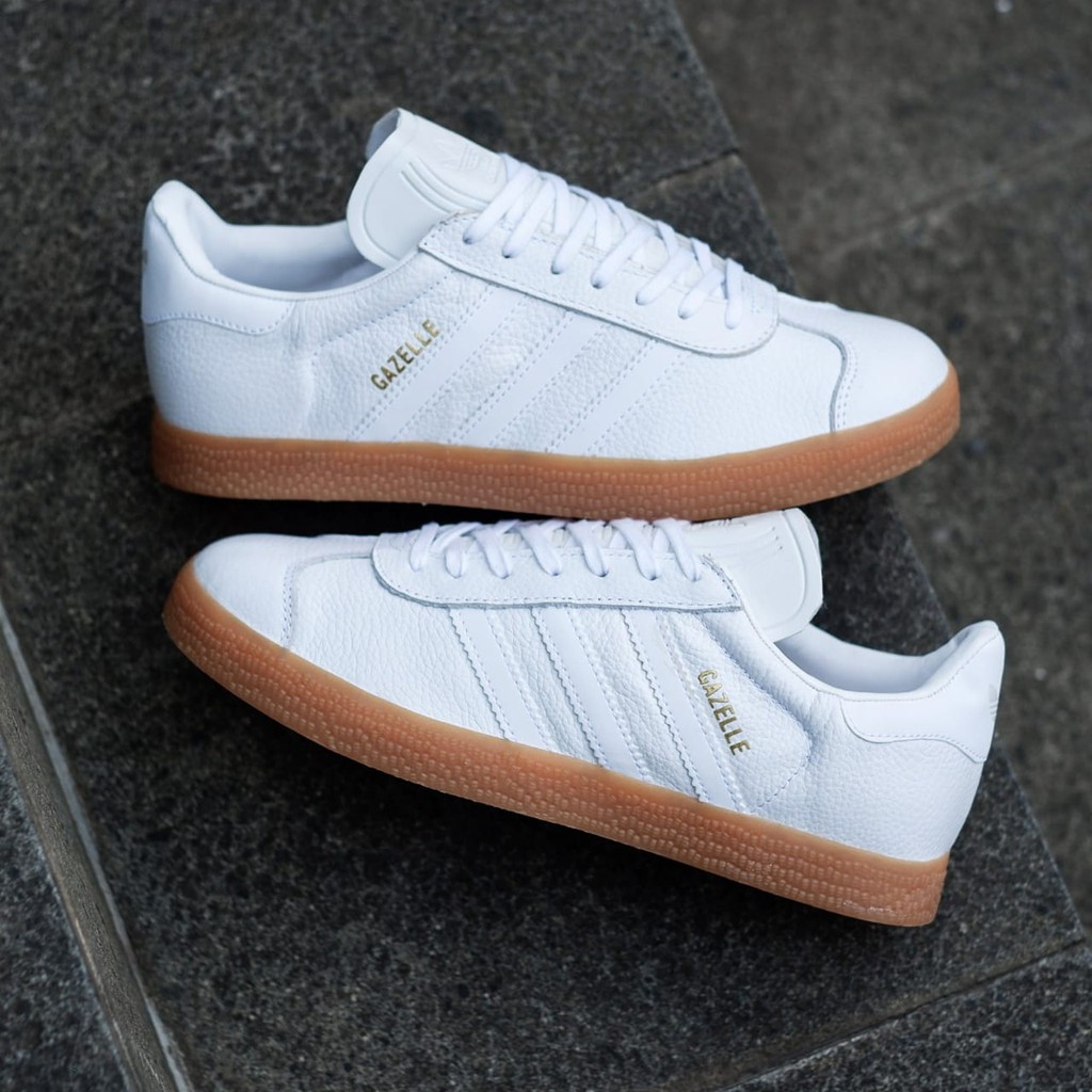 Jual ADIDAS GAZELLE LEATHER FULLWHITE GUM SEPATU SNEAKERS PRIA ORIGINAL ...