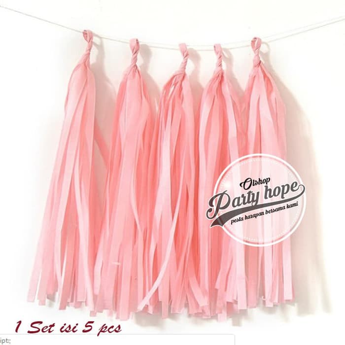 Jual Tassel Garland Warna Pink Soft / Tissue Paper Tassel Garland ...