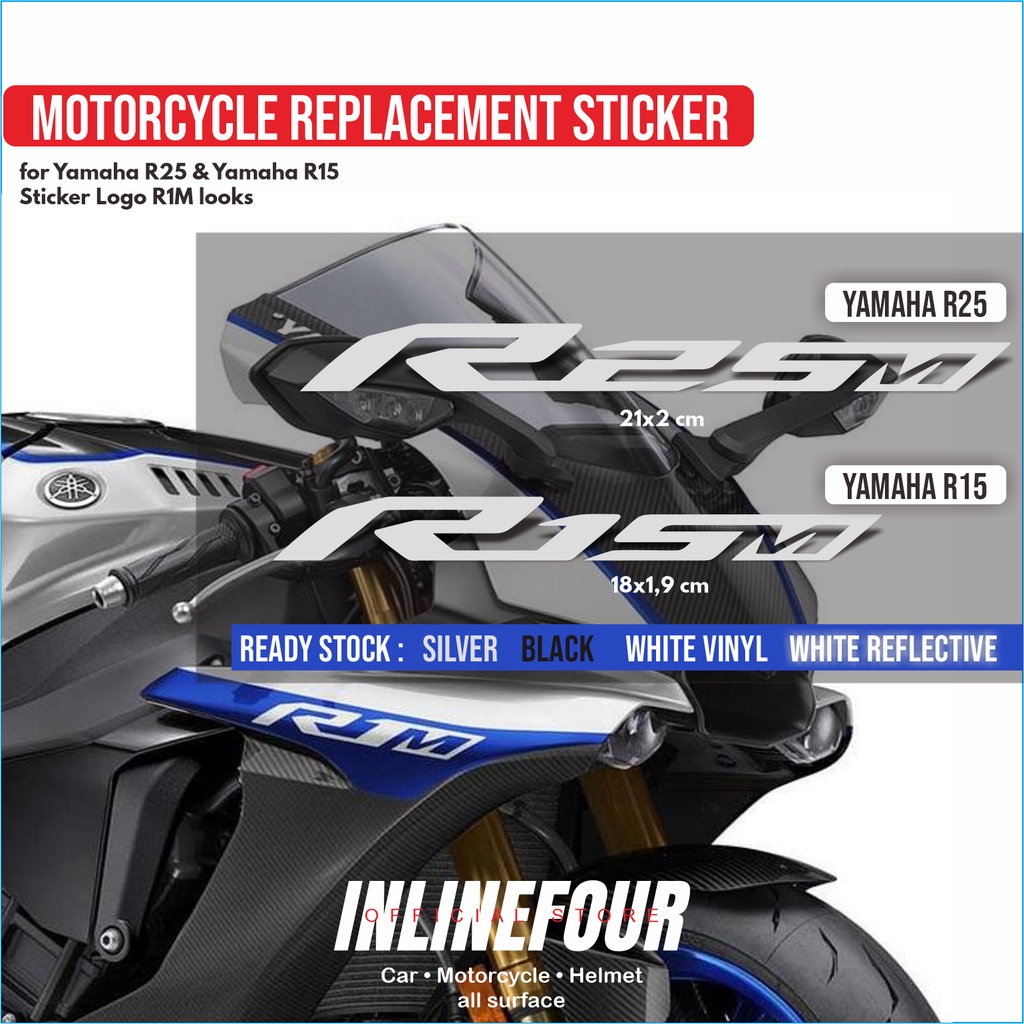 Jual Stiker Cutting Logo R15 dan R25 ala Body R1M R15M R25M Style ...
