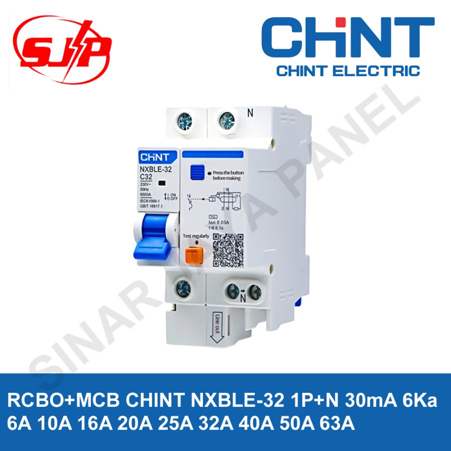 Jual RCBO + MCB CHINT NXBLE-32 30mA 1P+N 6kA 6A 10A 16A 20A 25A 32A 40A ...