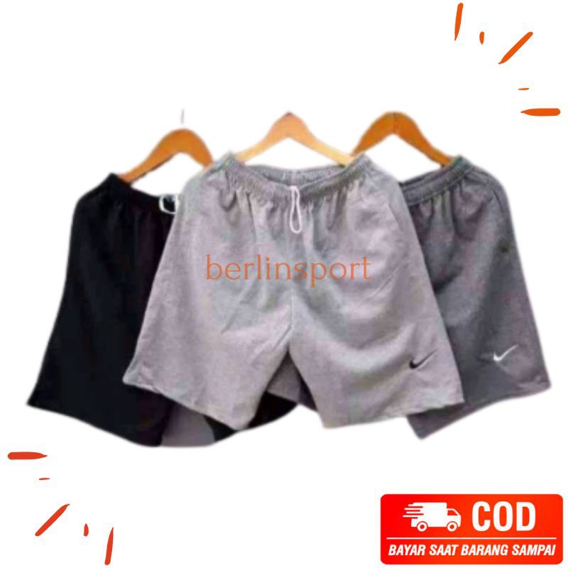 Jual Celana Olahraga Pendek Pria Hitam Import Original Jogging Running Santai Voli Casual Cowok