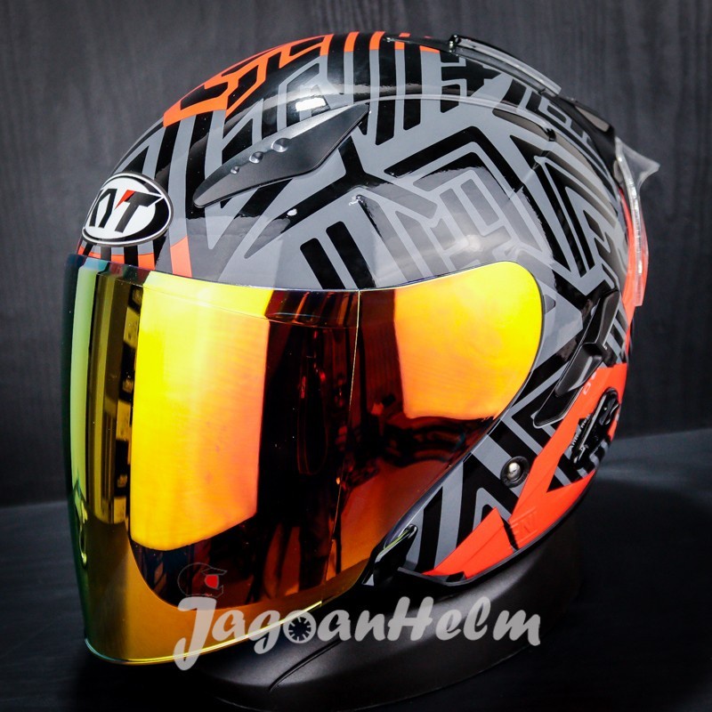 Jual Kyt Helm Galaxy Slide Flat R Neon Gorila Red Fluo Double Visor Shopee Indonesia